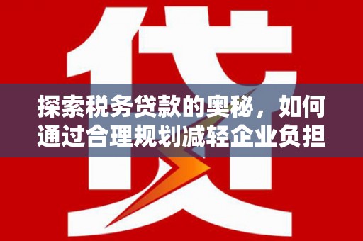 柯坪探索税务贷款的奥秘，如何通过合理规划减轻企业负担