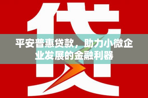 柯坪平安普惠贷款，助力小微企业发展的金融利器