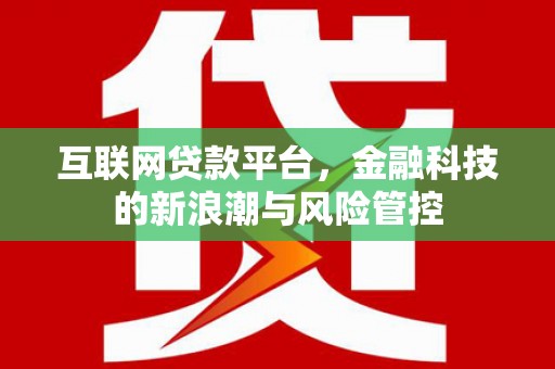 柯坪互联网贷款平台，金融科技的新浪潮与风险管控