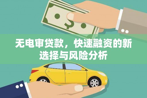 柯坪无电审贷款，快速融资的新选择与风险分析