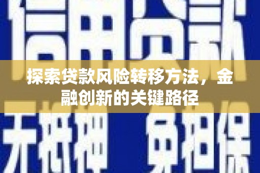 柯坪探索贷款风险转移方法，金融创新的关键路径
