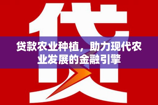 柯坪贷款农业种植，助力现代农业发展的金融引擎