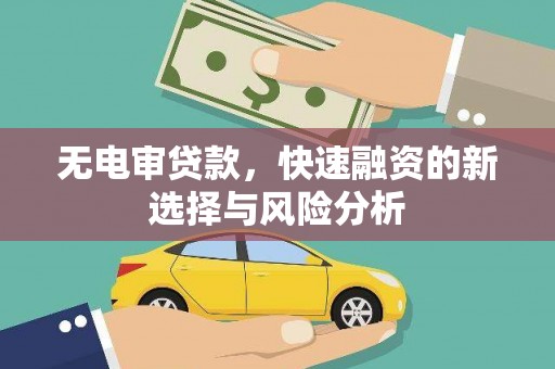 柯坪无电审贷款，快速融资的新选择与风险分析
